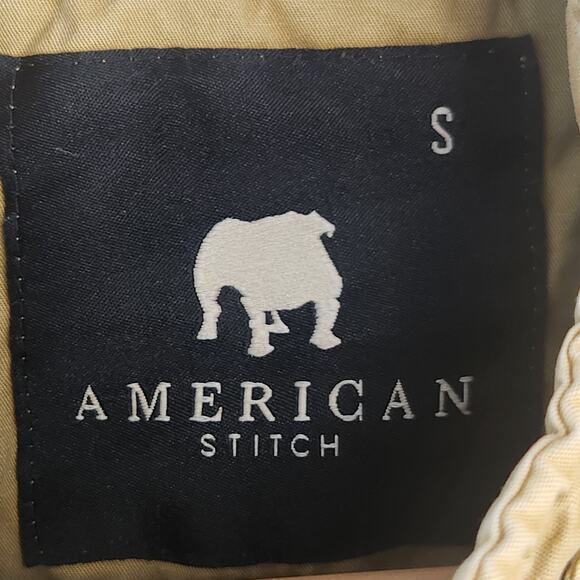 American Stitch Khaki Moto Jacket Multi Pockets Full Zip Men’s SZ SM EUC - Picture 4 of 16